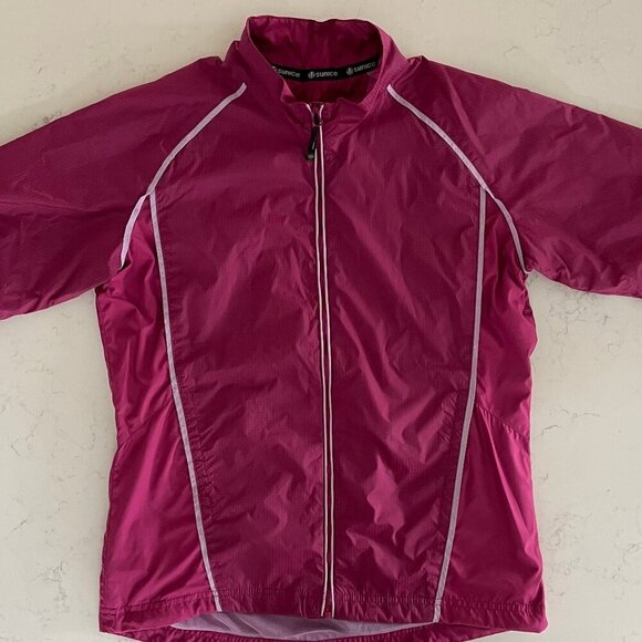 Sunice Weather SS Full Zip Mesh Lined Golf Jacket Dark Pink Soft Lavender Sz S - Picture 14 of 14